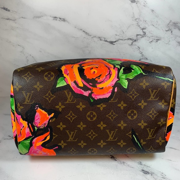❌❌ LOUIS VUITTON Monogram Roses Speedy 30 bag Stephen Sprouse vintage authentic - Picture 8 of 15